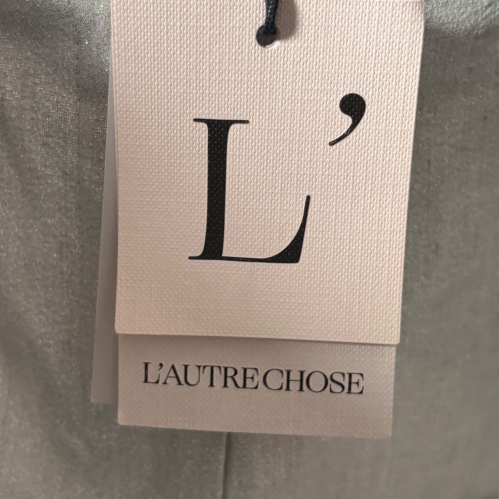 L'Autre Chose Metallic Silver Shimmer Flare Pants Womens US 4 IT 40 - Picture 12 of 15